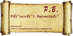 Pánczél Bereniké névjegykártya